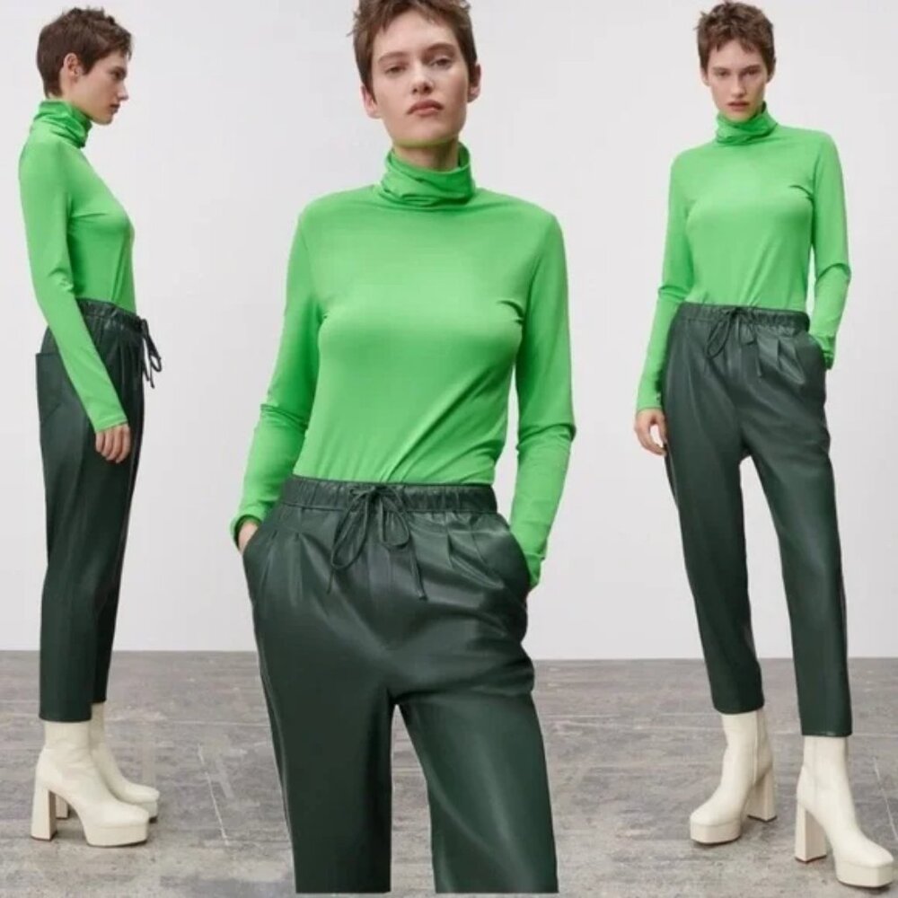 Zara Faux Leather The Weekend Pants Size XS